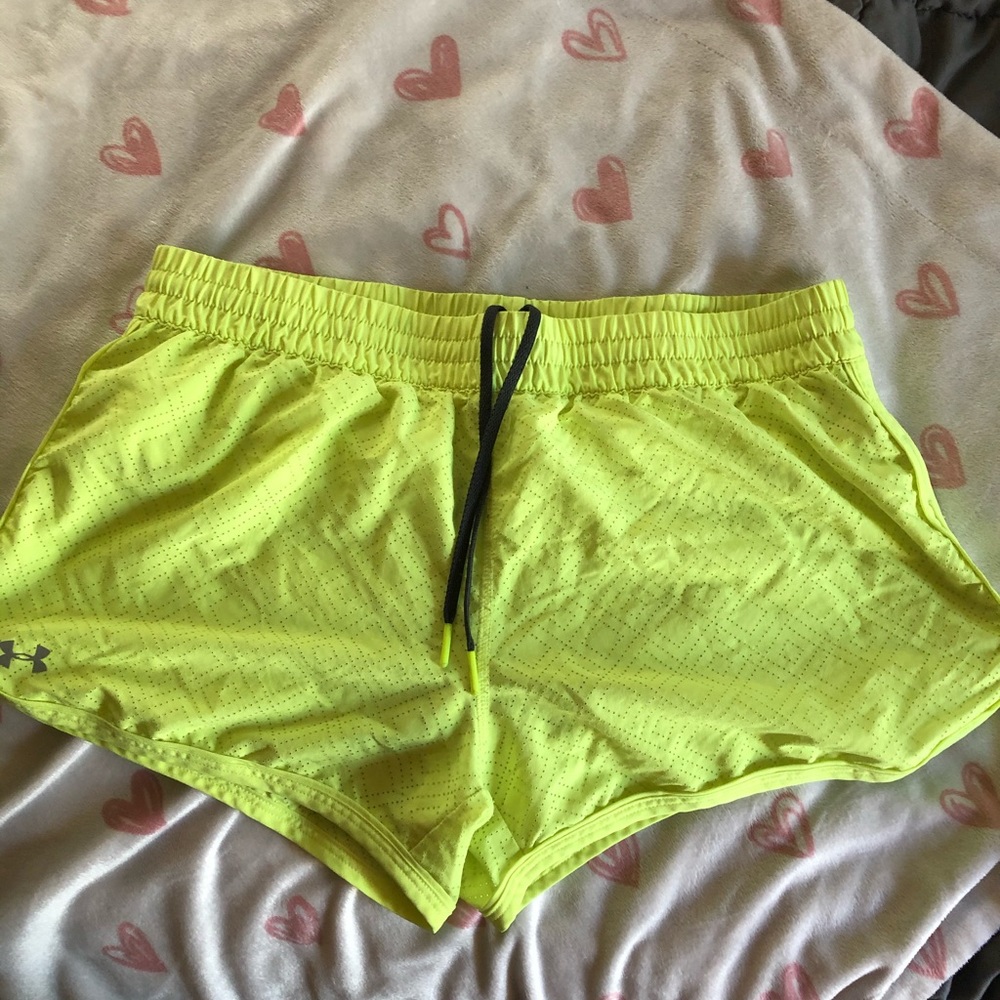 Neon under armor shorts